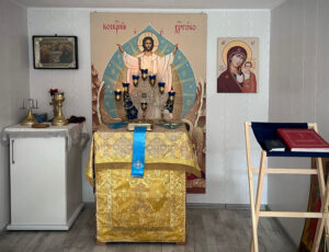 Первое богослужение состоялось в строящемся храме города Сельцо